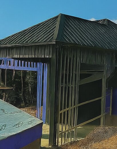 Custom steel structure fully framed and enclosed